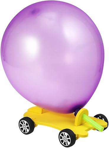 NUOBESTY Juego de globos de juguete para coche, juguete científico de bricolaje, coche de carreras de coche, coche impulsado por globo para la