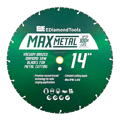 14" Vacuum Brazed Diamond Saw Blades For Metal, 1" Arbor #TOP23