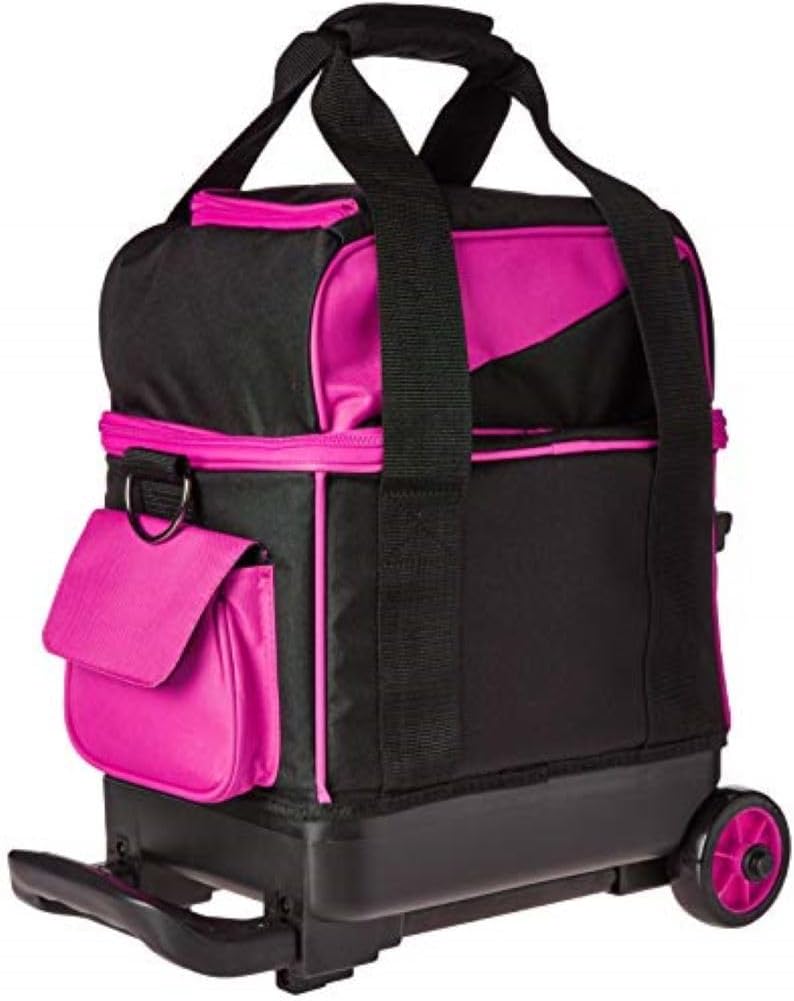 BSI Dash Roller Bowling Bag with Smooth Rolling Wheels, Padded Ball Compartment, Retractable Locking Handle, & Shoe Pocket
