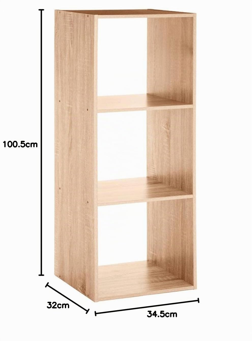 5 Five 83190 Estanteria Madera para 3 Cajas Organizadoras, 34.4x32x100.5 cm, Multicolor