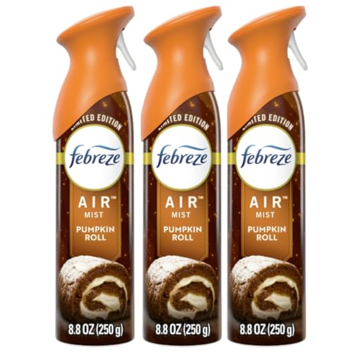 Febreze Air Effects Odor-Eliminating Air Freshener Pumpkin Roll Scent 8.8 oz Spray 3 Pack