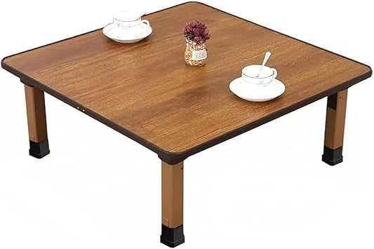 Japanese Foldable Coffee Table, Portable Low Tea Table Wooden Folding Dining Study Breakfast Serving Table Collapsable Small Desk Tatami Sitting On The Floor Table 31.5 * 11.8in, Square
