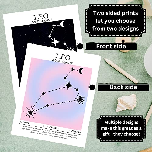 Roxbury Row Leo Posters For Room Aesthetic, Astrology Decor, Zodiac Gifts, Leo Gifts For Women, Spiritual Posters, Posters & Prints (8X10 Unframed Zodiac Handmade Prints) #TOP2