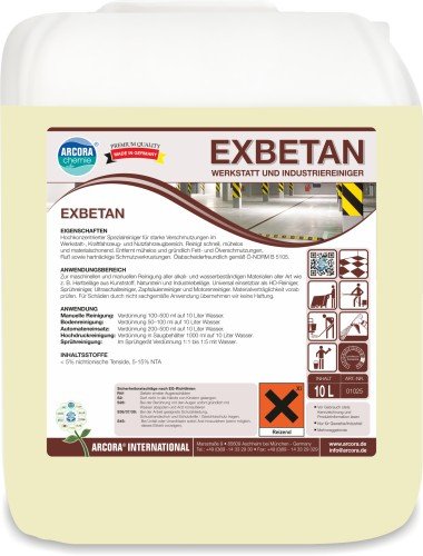 Arcora 01025 Exbetan Werkstatt und Industriereiniger, 10 L