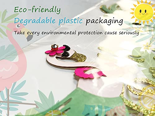 Laventy Set Of 3 Glitter Flamingo Happy Birthday Cake Topper Flamingo Birthday Supplies Tropical Hawaiian Themed Party Supplies #TOP4