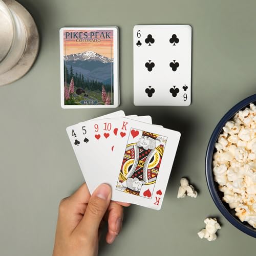 Lantern Press Pikes Peak Colorado naipes poker 52 cartas miniatura 2