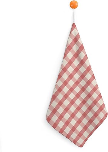 Decorative Hand Towels for Bathroom - Retro Pink Gingham Print Soft Absorbent Small Bath Hand Towels for Kitchen, Farmhouse, Spa, Hotel, Guest Tea