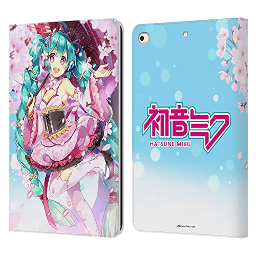 Hatsune Miku Sakura étui portefeuille en cuir compatible Apple iPad 9.7 2017 2018