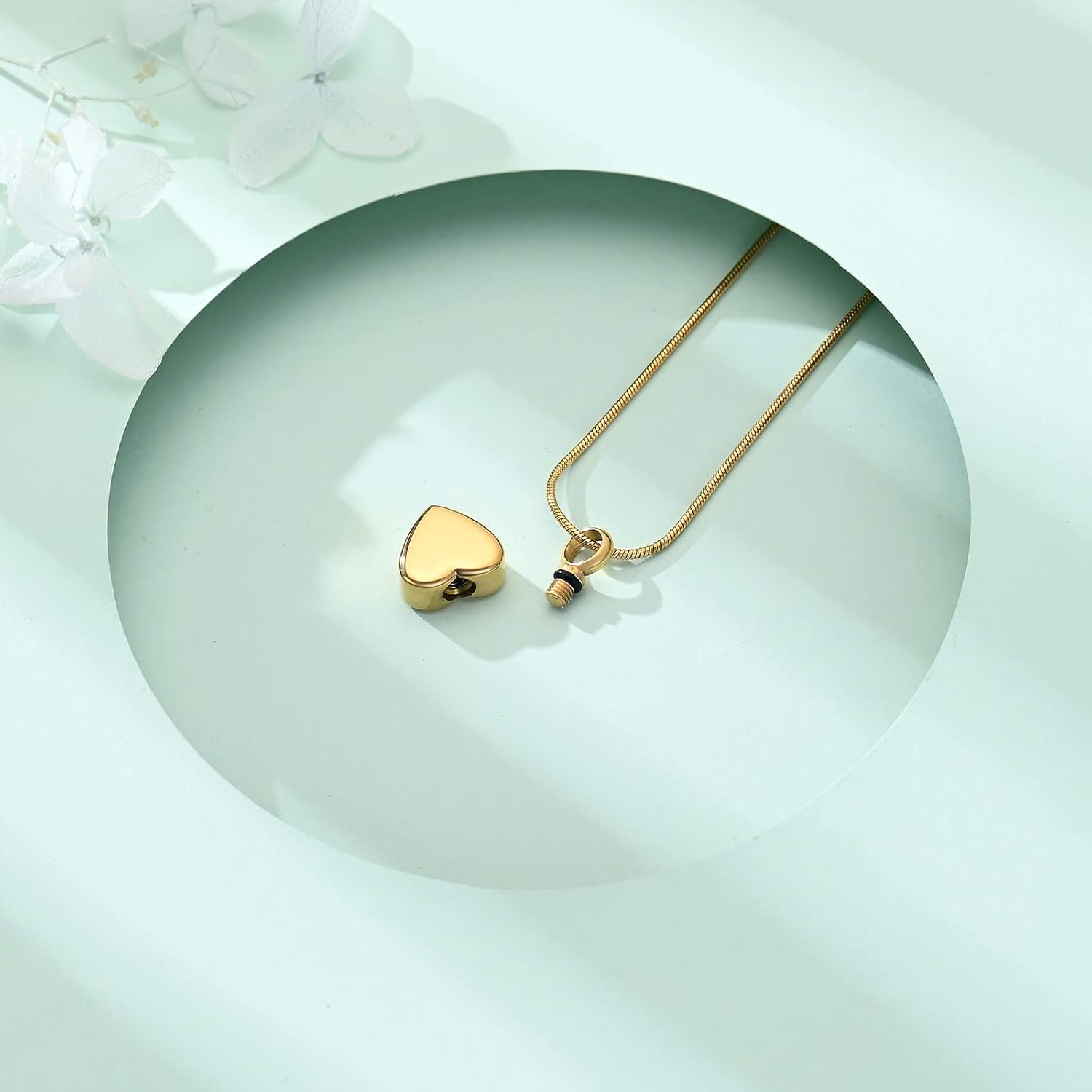 Small Heart Urn Necklace for Ashes Stainless Steel Memorial Ash Pendant Keepsake Cremation Jewelry - Image 7