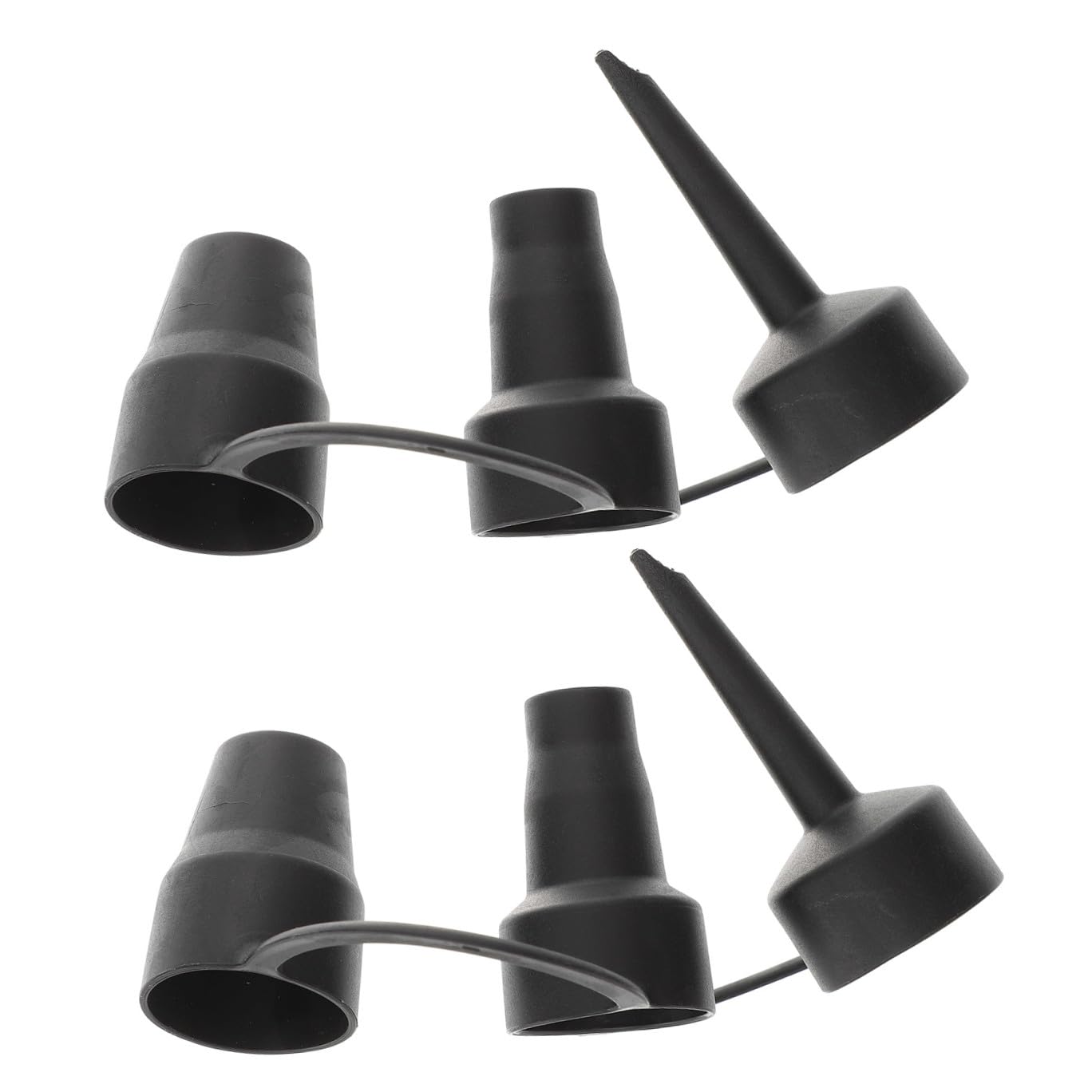 Embout de Gonfleur D’air à 3 Tailles Détachables, Lot de 2 Sets, Noir