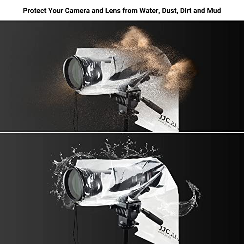 Dslr Camera Rain Cover Jjc Rain Coat Sleeve Protector For Canon Nikon Fujifilm Sony Olympus Panasonic Pentax Sigma With A Lens Up To 18" Pe Material Clear See-Through(2 Pack) #TOP1