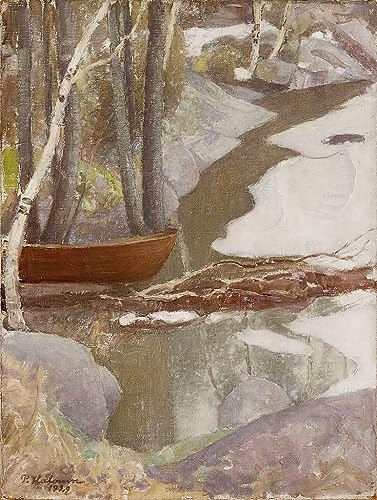 Poster paysage printanier de Pekka Halonen en toile sans cadre 58x90 cm