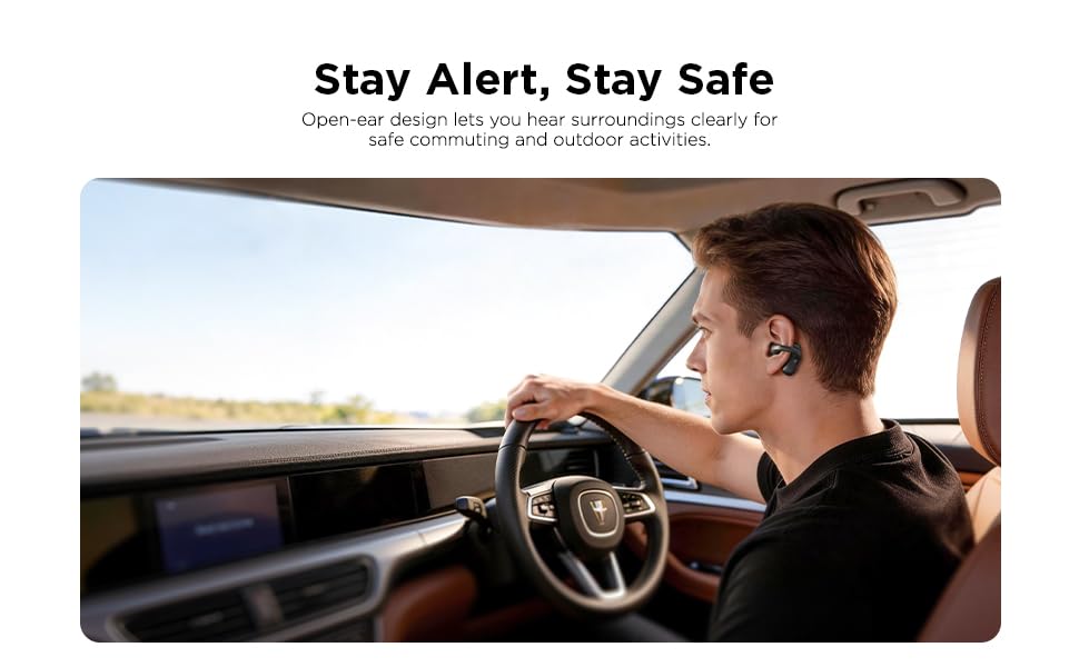 Image of Lenovo Open Ear Clip On Earbuds X500 Bluetooth 6.0 Wireless Earbuds with 11 mm Drivers, Open Ear Ergonomic Design, Dual Device Connectivity, Built in Mic, Fast Charge, White