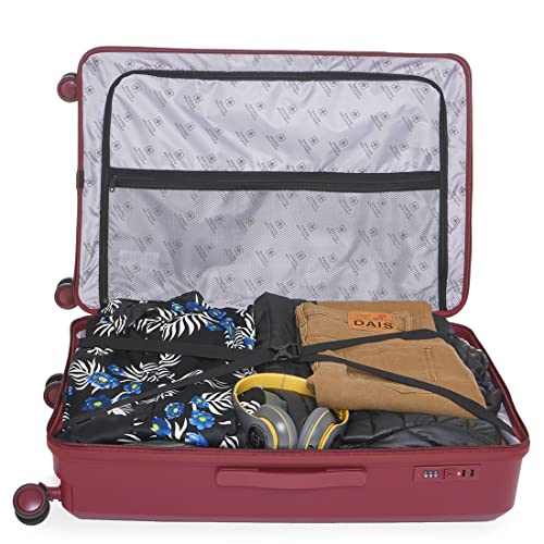 Image of SWISS MILITARY Star Lightweight Hard-Sided 24 Inch Medium Size Textured Travel Luggage Trolley Bag, Overnighter Suitcase Bags with Durable ABS Body & TSA Lock, Smooth 360 Spinner Wheels - Mauve