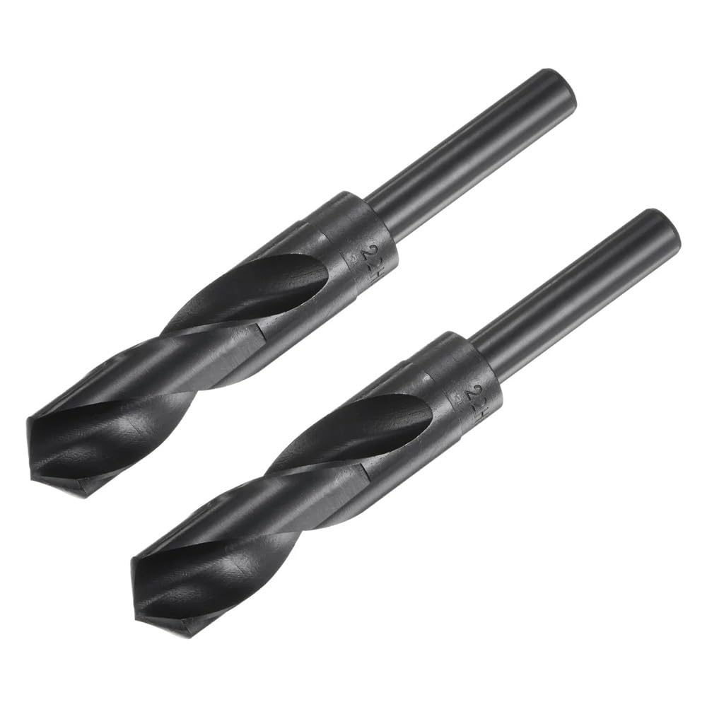 Brocas de vástago reducido de 1/2 ", Brocas HSS 9341 de Acero de Alta Velocidad de óxido Negro, 14/14, 5/15/15, 5/16, 5/18, 5/20/21/22mm, 2 uds.(18.5mm)