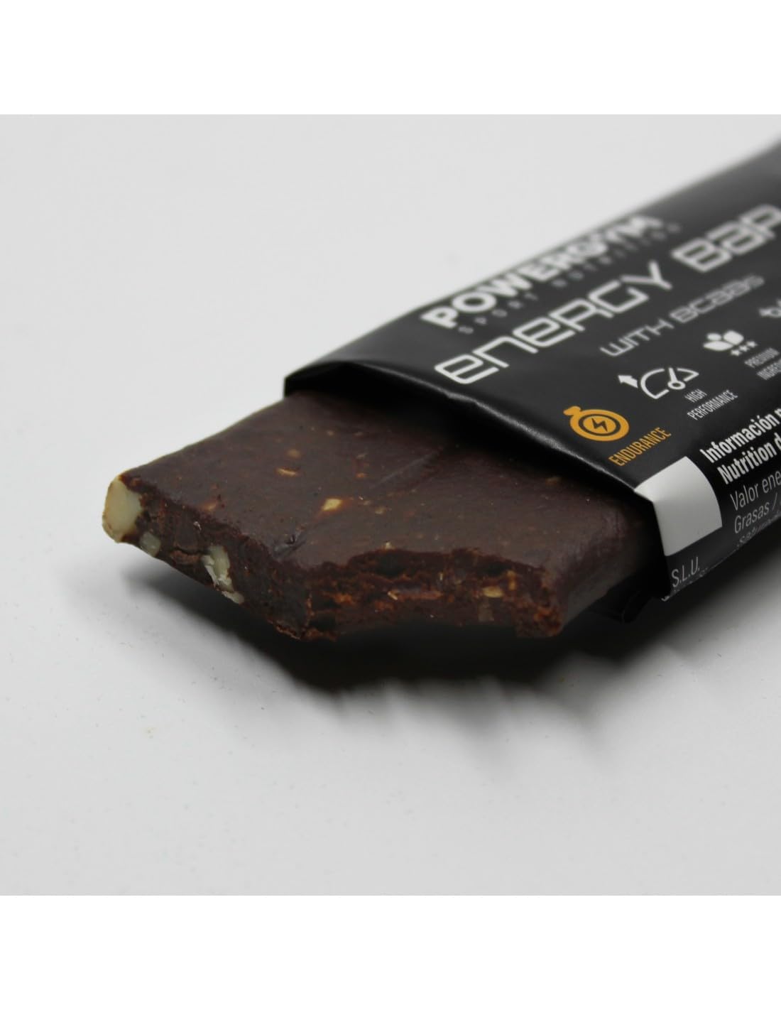 POWERGYM - Energy Bar - 24 unidades 40 g - Barritas Energéticas con Aminoácidos Ramificados - Sabor a Chocolate Oscuro