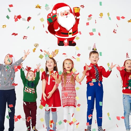 Harrycle EU-HARRYCLE-1307 Christmas Santa Claus Piñata 16 Inch Christmas Mexican Piñata With Stick Blindfold And Confetti Pack Christmas Piñata Bundle For Xmas Birthday Holiday Piñata Game Favors Photo Prop Decoration thumb #6