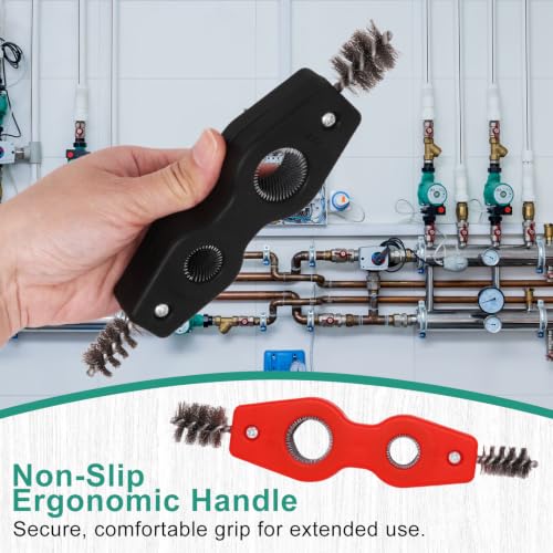 Image of 2PCS 4-in-1 Copper Tubing Brush, 1 /2 in & 3 /4 in Copper Pipe Cleaner