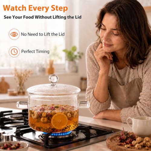 1.9 L/2 Qt Glass Simmer Pot with Lid for Stovetop by jjojcll - Used condition - Image 4