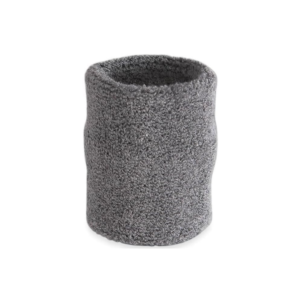 AMIFIT 5 x 3 Inch Sports Wrist Band Absorbent Sweatbands for Football Basketball Running Athletic Sports and Working Out, Pack of 1 (Grey)-image-5