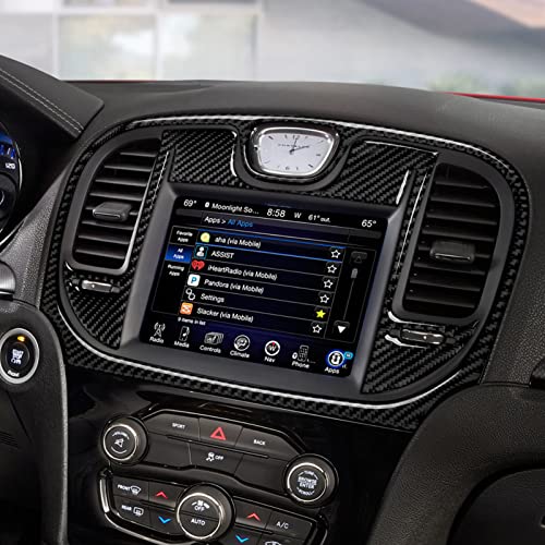Image of Car Central Console Navigation Screen Air Outlet Vent Decals for 2015-2023 Chrysler 300 / 300C / 300S / Limited /Touring Accessories Carbon Fiber Stickers