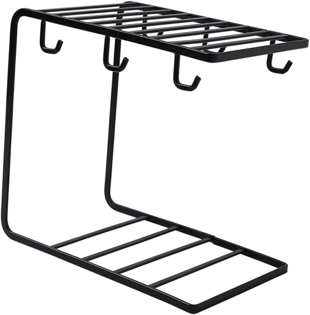 PRETYZOOM Mug Rack Stand Plate Holder Iron Art Cup Holder Organizer Coffee Storage for Home Random Color