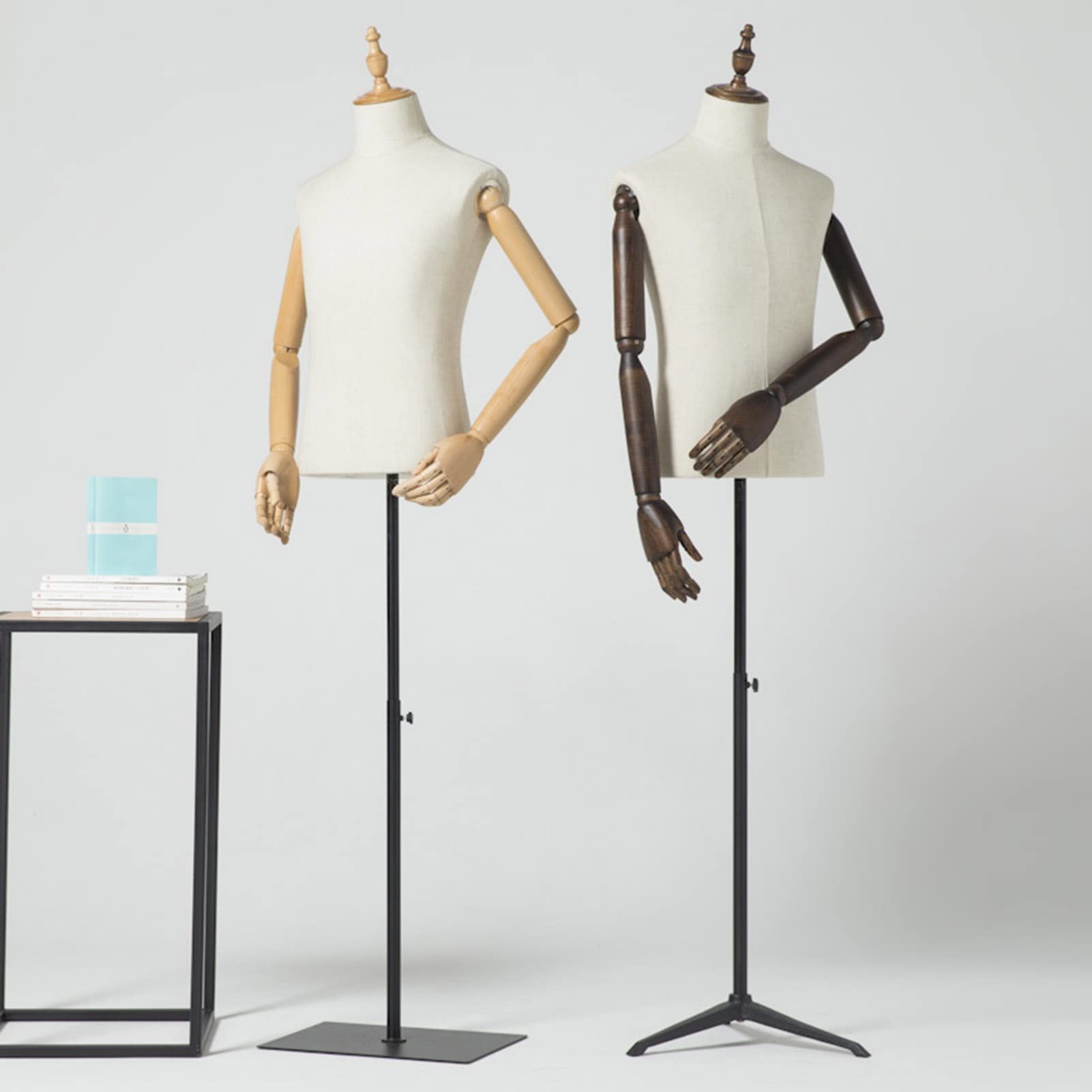 Schaufensterpuppe Körper Mann, Mode Kleidung Bildschirm Brust Halbskala Nähpuppe Körper, Holzgriff, Einstellbare Schneidereien Für Einzelhandelsgeschäft Schaufenster Puppe M,A