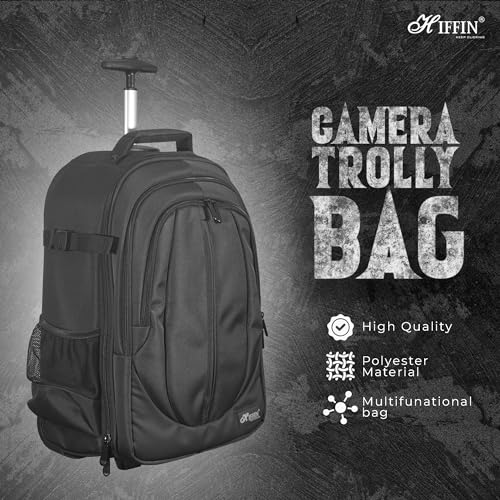 Image of Hiffin 2-in-1 Convertible Backpack Rolling Case for Cameras and Gear with Great Capacity, User-Friendly Design, and Durable Waterproof Construction - Travel in Style