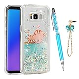 Compatible with Galaxy S8 Case, Galaxy S8 Glitter Liquid Case Protective Bumper Case Floating Bling Sparkle Quicksand Pretty Fashion Design for Samsung Galaxy S8, Cats Fish