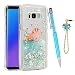 Galaxy S8 Case, Galaxy S8 Glitter Liquid Case Protective Bumper Case Floating Bling Sparkle Quicksand Pretty Fashion Design for Samsung Galaxy S8, Cats Fish