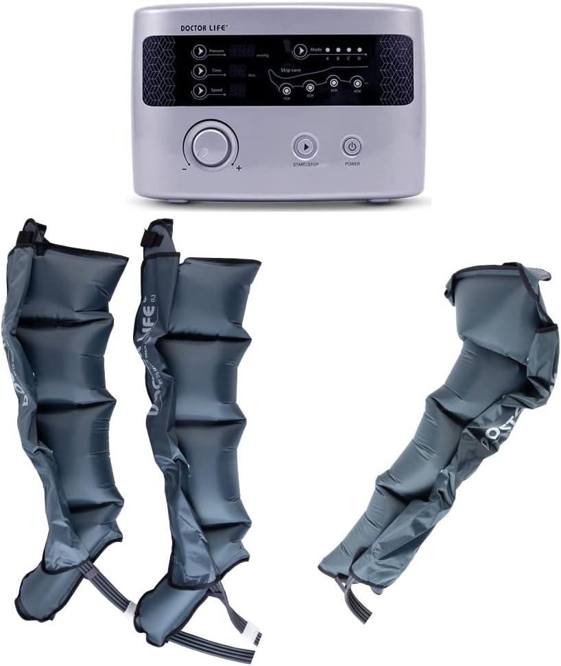 DOCTOR LIFE LX9max - Sequential Air Compression Recovery System : Device + Legs (2XL) + Arm, FSA-HSA Approved, Improved Blood Circulation, Fast Recovery