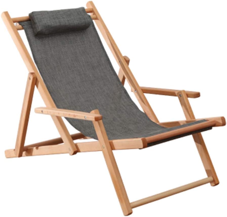 WZB Tumbonas clásicas Tradicionales con reposabrazos Estructura de Madera  Dura | Tumbonas reclinables | Tumbona de jardín Plegable reclinable Tumbonas,  Gris MAX. 150kg : Amazon.es: Jardín