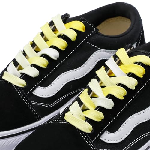 Image of Flat Colorful Shoelaces Gradient Rainbow Shoe Lace Shoestring 2 Pair