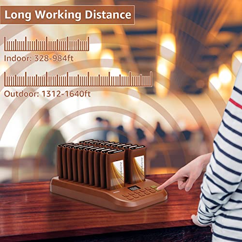 Retekess T116 Social Distancing Buzzer,Pagers For Restaurants,5 Calling Modes,Low Battery Reminder,20 Pagers For Hospital,Restaurant,Coffee Shop #TOP1