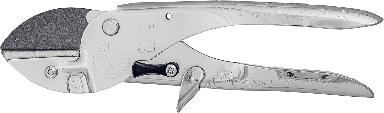 Original LÖWE 1, 100 Jahre Jubiläumsedition - Profi Gartenschere Amboss Schere 1.100 aus Metall mit rostfreier Stahlklinge zusammen mit handgefertigtem Lederholster