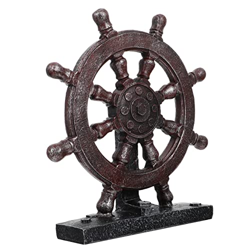 VICASKY Anchor Rudder Model Resin Decorative Toy Steering Wheel for Boat Wheel Nautical Bathroom Accessories Mediterranean Style Adornment