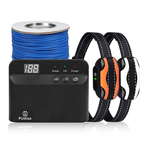 Electric Dog Fence - Safe Effective Pet Containment System for 2 Dogs, Rechargeable Waterproof Receiver for Small Medium Large Dogs