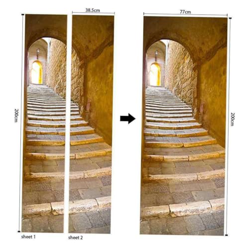 Décoration d'intérieur escalier pierre autocollants 2 pièces