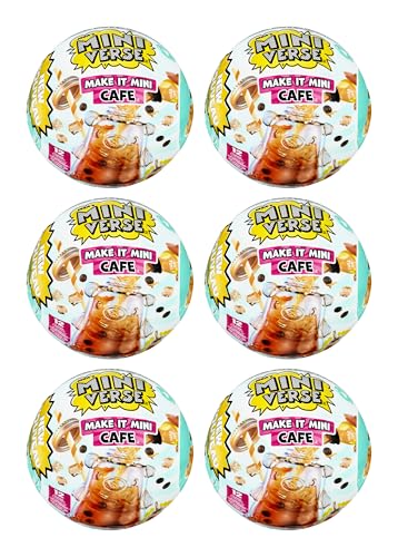 MGA's Miniverse Make It Mini Cafe Series 4 (6 Pack), Mini Collectibles - Mystery Blind Packaging, DIY, Resin Play, Replica Food, NOT Edible, Collectors, 8+