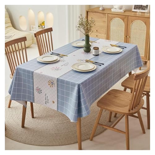 Nappe rectangulaire bleue 140x180 sans plis pour décoration de table - 2