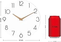 Vista 3 de Wall Clock, White Silent Non-Ticking, Decorative Battery Operated Wall Clocks for Bedroom, Kitchen, Home, Office, School, Hotel (8 Inch)