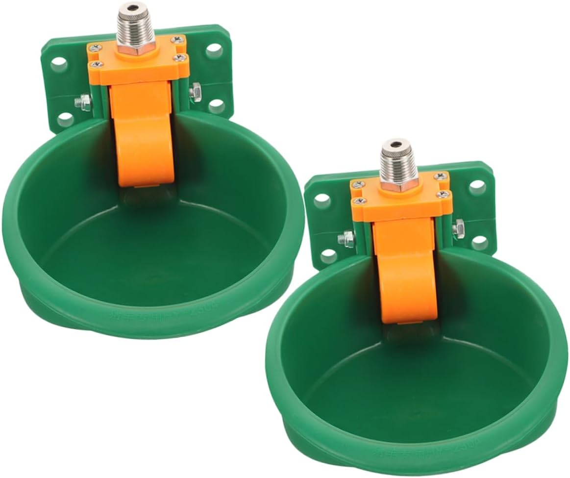 2pcs Automatic Drinking Water Bowl for Cattle Goat and Sheep Plastic Waterer Feeder Lid for Livestock and Farm Use