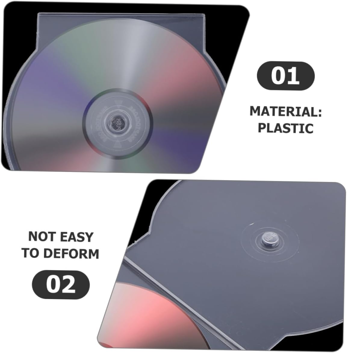 Zerodeko 50pcs Cd Storage Case Plastic DVD Holder Portable Organizer for Home Travel for Protecting Your Discs from Scratches