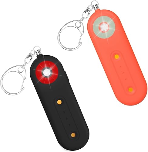 ROTOPATA Llavero de alarma de seguridad personal para mujer, recargable de 130 dB de autodefensa de emergencia con luz estroboscópica LED para