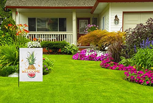 Hosnye Pineapple Welcome Garden Flag 12X18 Inch Double Sided Summer Pineapple And Watermelon Garden Flags For Outside Outdoor Holiday Yard Flag Lawn Banners #TOP4