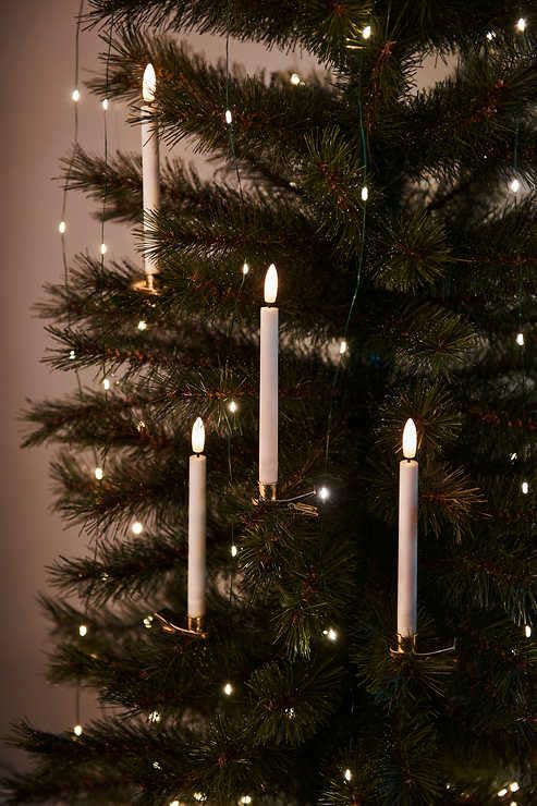 Bougies LED vacillantes Sirius Sille 11 cm lot de 10 en cire blanche à piles