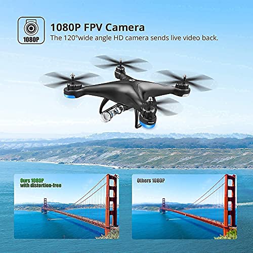 Holy Stone Hs110D Fpv Rc Drone With 1080P Hd Camera Live Video 120°Wide-Angle Wifi Quadcopter With Gesture Control, Altitude Hold, Headless Mode, 3D Flip Rtf And 3 Batteries #TOP1