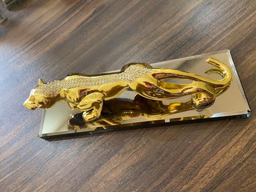 Ride2joy 19cm Gold Jaguar Statue Car Dashboard Ornament - Image 3