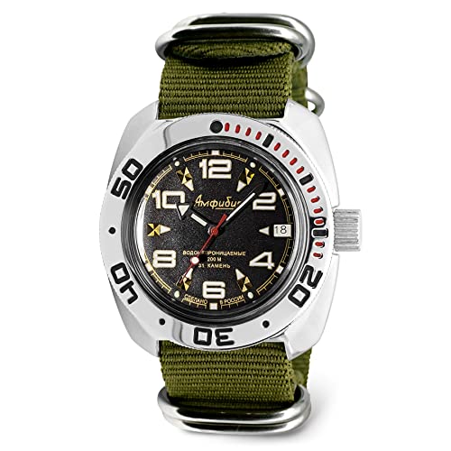Montre de plongée russe VOSTOK Amphibian 710335 automatique verte pour homme