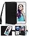 iPhone 6 Case, Crosspace iphone 6s Flip Wallet Case Premium PU Leather 2-in-1 Protective Magnetic Shell with Credit Card Holder/Slots and Wrist Lanyard for Apple Iphone 6/6s 4.7" (Black)